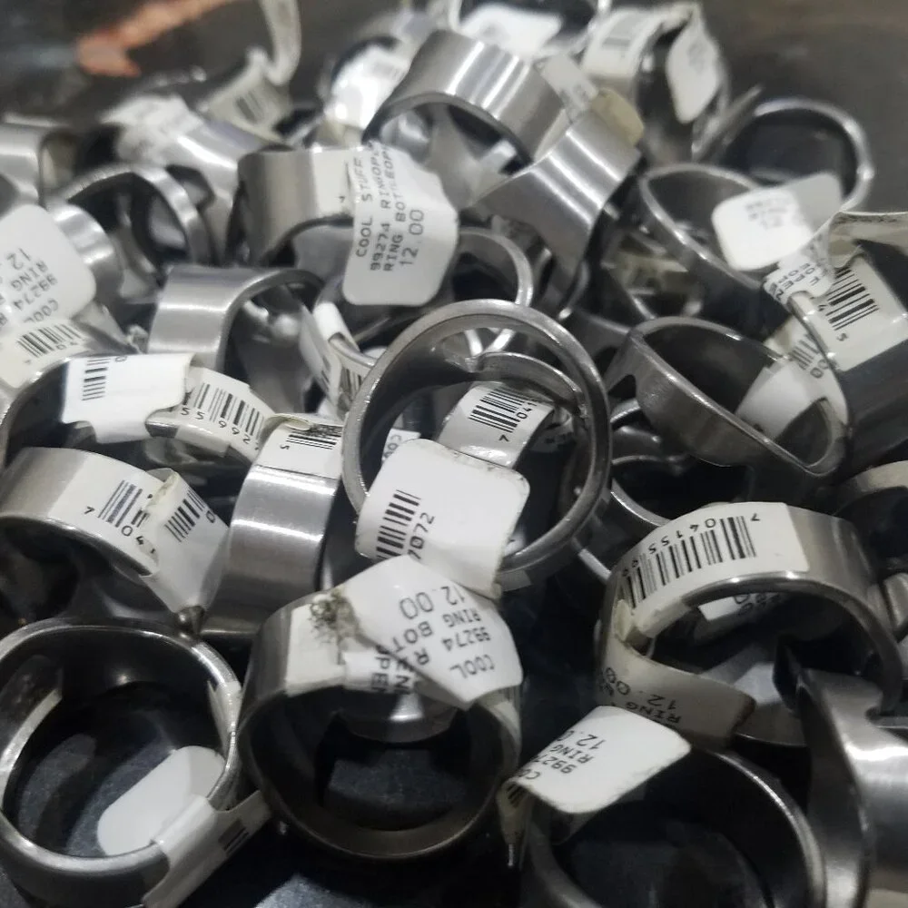 100 RINGS Resale Bundle mixed stone glass hematite stainless enamel mix sizes